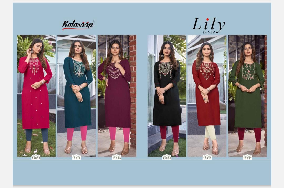  Lily 24 By Kalaroop Designer Kurtis Catalog